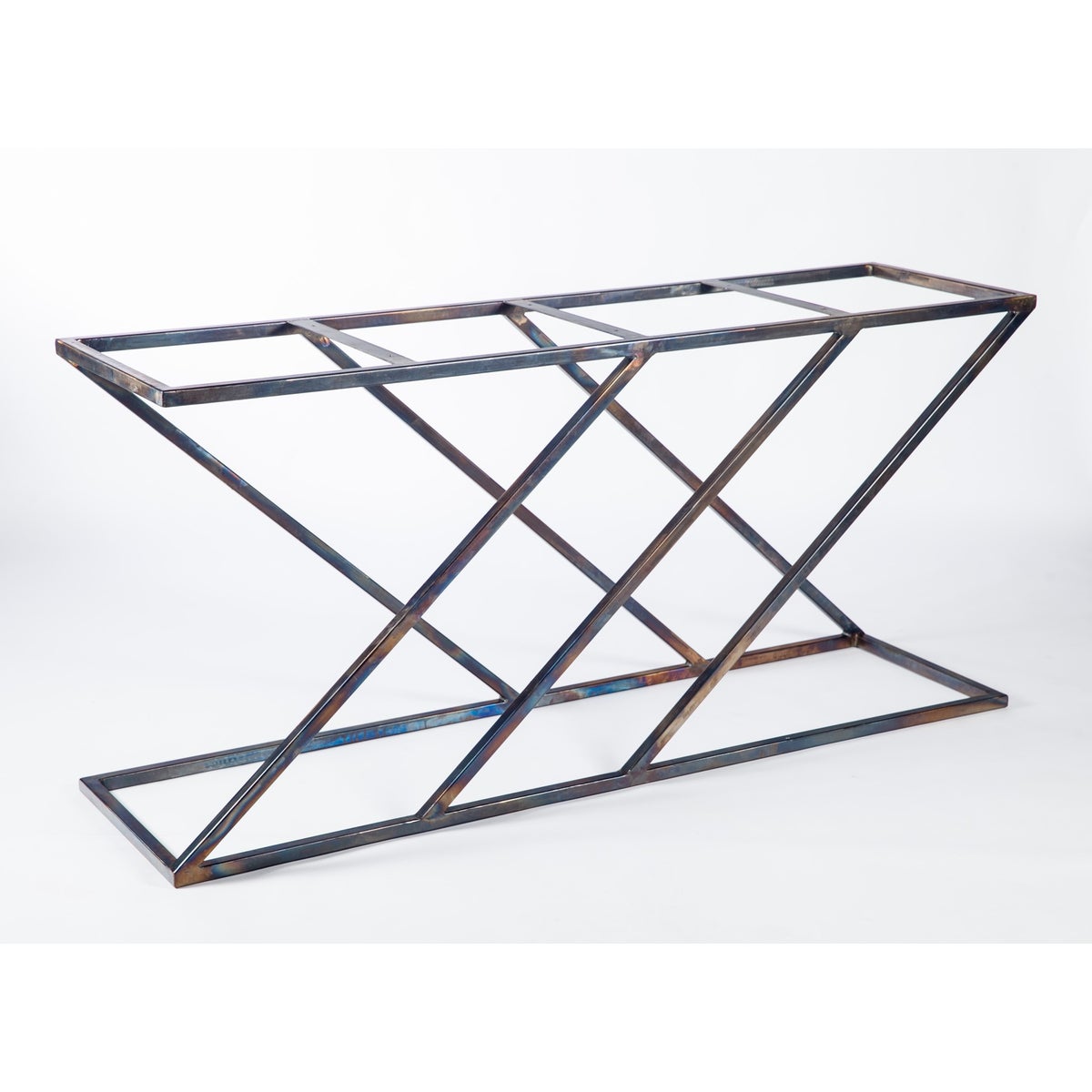 Carter Console Table with Dark Brown Hammered Copper Top